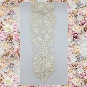Embroidered Bridal Sleeve Pearls Sequins #695
